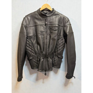 HARLEY DAVIDSON WOMEN'S LEATHER COMPETITION II MOTORCYCLE JACKET‎ SIZE XL READ